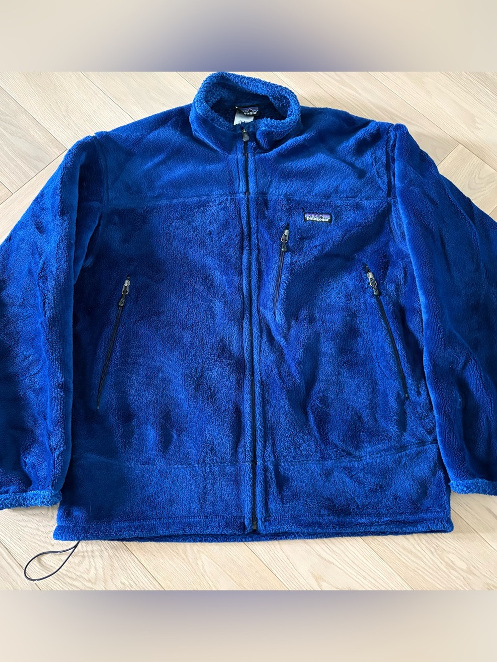 1989 Patagonia Vtg Mens R4 Regulator Polartec Fleece Jacket Blue Black - Large